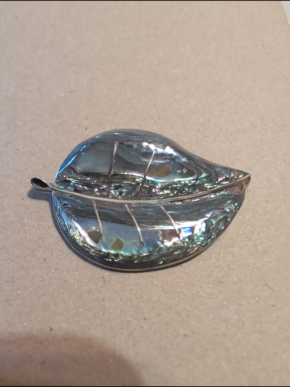 VTG Taxco Sterling Abalone Leaf Brooch